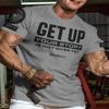 Your Story is Not Over Yet, Get Up Gym Motivational T-Shirts for Men (3XL, Get Up Grey Branded) view 2