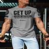 Your Story is Not Over Yet, Get Up Gym Motivational T-Shirts for Men (3XL, Get Up Grey Branded) view 3
