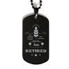 Dog Tag Necklace, Business Continuity Planner, The Legend Has Retired, Black Stainless Steel Gift, Inspirational view 1