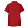 Womens Linen Shirts Summer V Neck Button Down Blouses Casual Short Sleeve Roll up Tops Basic Collared Work Shirts view 4