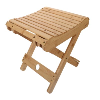 KOMBIUDA Bamboo Folding Stool Portable Outdoor Fishing Chair Lightweight and Durable for Camping Gardens and Home Use Versatile Mini Seat for Quick Rest