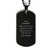 Meaningful Grandson Gifts from Grandma, Inspirational Black Dog Tag Christmas Birthday Graduation Gifts for Grandson Maybe I can't stop the downpour but I will always join you for a walk in the r view 1