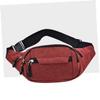 LIOOBO Waist Bag for Men Oxford Cloth Running Belt Strap Capacity Travel Pocket for Outdoor Sports Red view 2