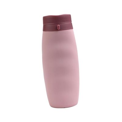 BESPORTBLE Foldable Silicone Water Bottle Portable Sports Kettle for Outdoor Activities Lightweight and Compact Travel Mug Pink