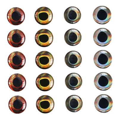 Anneome 20pcs Muskie Fishing Lures Eyes Realistic Epoxy Material Fly Tying Supplies for Bass Spinners Random Color