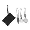 BESPORTBLE Foldable Cutlery Set Stainless Steel Utensils with Bag for Camping Hiking and Travel Lightweight Durable Easy to Clean Portable Cutlery for Outdoor Picnics and Daily Use view 1