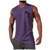 Ymosrh Mens Sleeveless T Shirts, Workout Muscle Tank Gym Fitness Bodybuilding T-Shirt Tops for Men Tee Shirts Black Tank Tops Undershirt Tank Workout Tshirts Workout Apparel Tank (XL, Purple) view 1