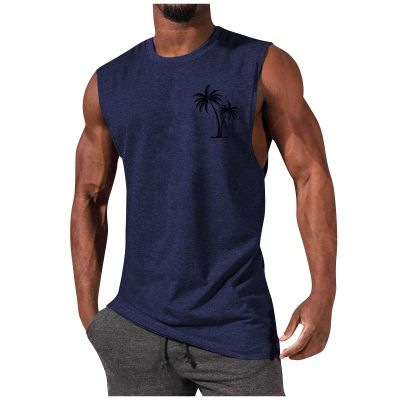 Ymosrh Sleeveless Shirts for Men, Workout Muscle Tank Shirts Gym Fitness Bodybuilding T-Shirt Beach Clothes Men Slimming Undershirt Tank Top Workout Mens Tank Summer Shirts Tank (XL, Navy)