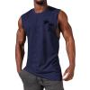 Ymosrh Sleeveless Shirts for Men, Workout Muscle Tank Shirts Gym Fitness Bodybuilding T-Shirt Beach Clothes Men Slimming Undershirt Tank Top Workout Mens Tank Summer Shirts Tank (XL, Navy) view 2