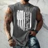 Ymosrh Mens Workout Tank Tops, 4th of July Shirt USA Flag Patriotic Sleeveless Gym Workout Independence Day Shirt Under for Men Workout Shirts White Tank Top Undershirt Tank Top (XXL, Gray) view 2