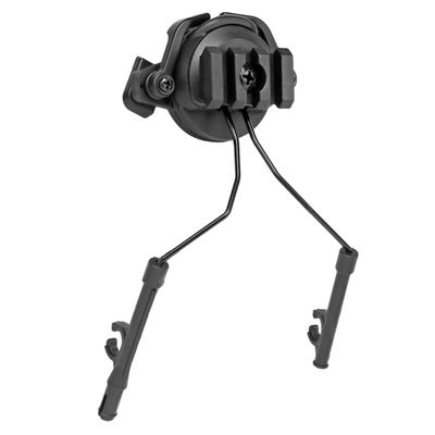 Milisten Rotary Helmet Adapter Set for Guide Rail Headset Holder Accessory for Outdoor Use Compatible Earmuffs Black