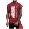 Ymosrh Workout Tank Tops, American Flag Shirts 4th of July Sleeveless Muscle Shirt Graphic Gym Workout Patriotic Tee Under Shirts Mens Tights XL Tshirts Undershirts Tank Tops Tank (4XL, Red) view 1