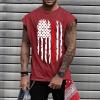 Ymosrh Workout Tank Tops, American Flag Shirts 4th of July Sleeveless Muscle Shirt Graphic Gym Workout Patriotic Tee Under Shirts Mens Tights XL Tshirts Undershirts Tank Tops Tank (4XL, Red) view 4