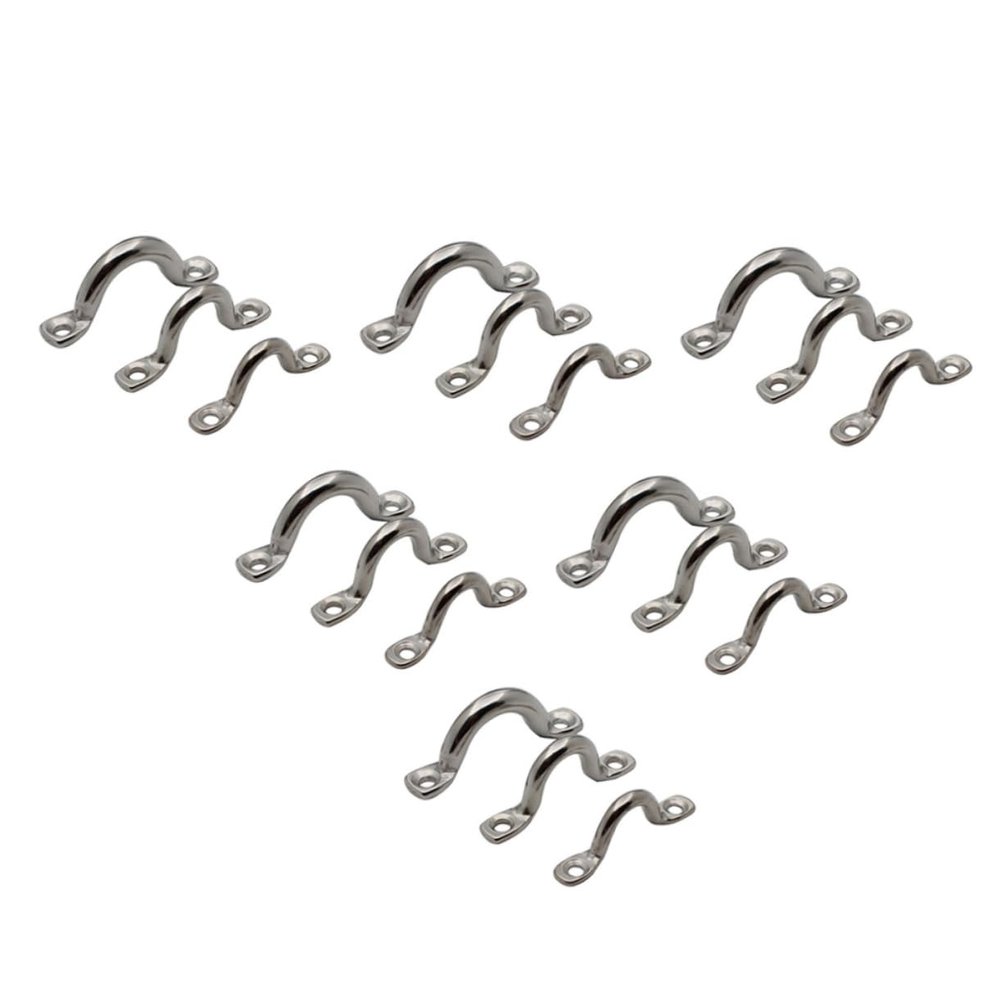 SUPVOX 18pcs Fixing Ring Kayak Deck Eye Straps Tie Down Stainless Steel Pad Eye for Kayak