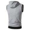 Mens Workout Tank Tops, Hooded Zip Up Bodybuilding Fitness Muscle T Shirt Sleeveless Gym Hoodie Tank Tops Workout Apparel Black Tank Top Fitted Workout Shirt Tank Top Undershirt (XL, Light Gray) view 3