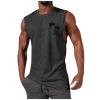Ymosrh Mens Tank Tops, Workout Muscle Shirts Gym Fitness Bodybuilding Sleeveless T-Shirt Running Tank Top Men Undershirts Work Out Tanks for Black Top Undershirt Workout Tank (XL, Dark Gray) view 1