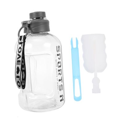Milisten Large Capacity Portable Water Bottle for Outdoor Fitness Ergonomic Sports Jug with Design for Men Workouts and Travel Gray