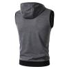 Ymosrh Hoodie Tank Tops for Men Workout Sleeveless Hooded Bodybuilding Fitness Muscle Gym Workout Hooded T Shirts (5XL, Dark Gray) view 3