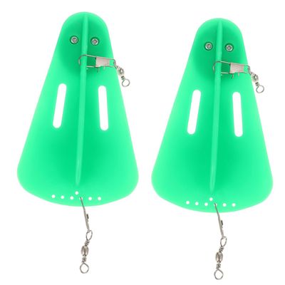 Milisten 2pcs Fishing Trolling Boards Durable Plastic Diving Boards for Lure Fishing and Trolling Lightweight Green Planer for Boat Use