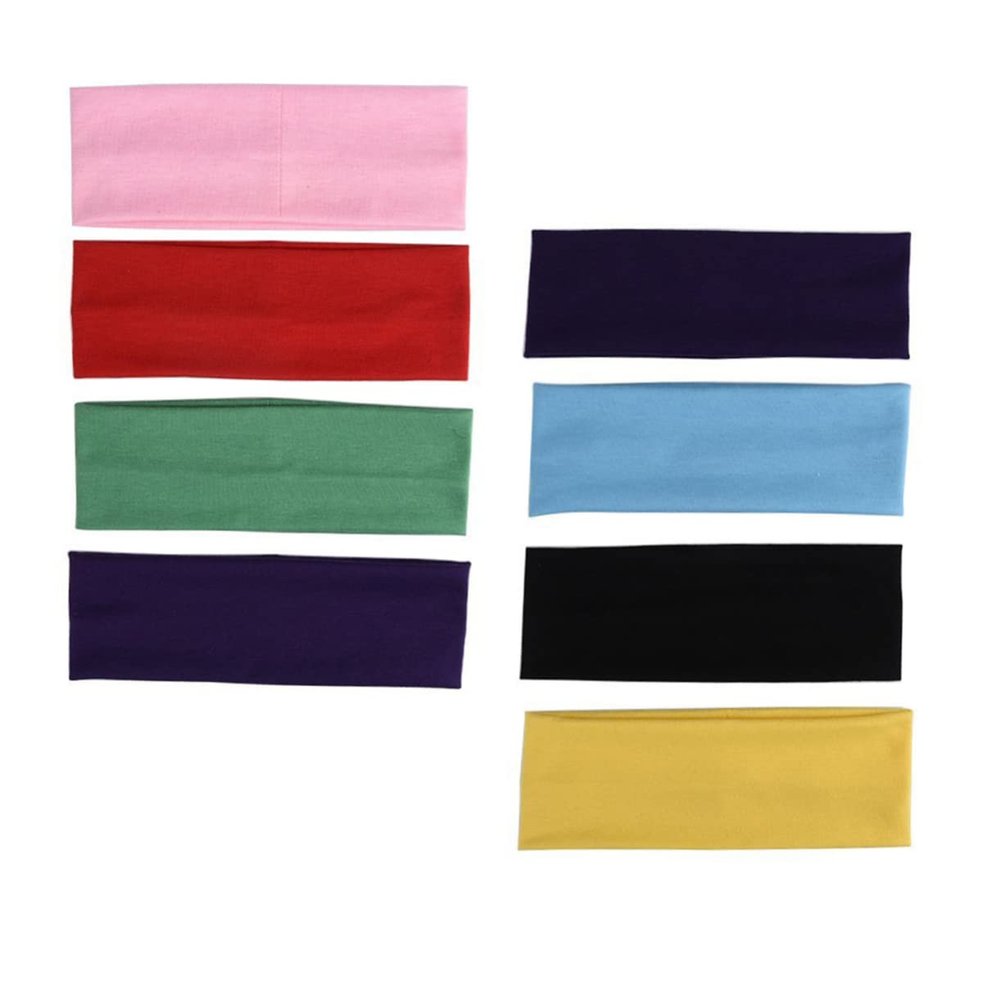 NOLITOY 12pcs Elastic Cotton Yoga Headbands for Women Men Teens Soft Breathable Sports Hair Bands for Running Yoga Workouts Random Colors