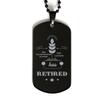 Dog Tag Necklace, Transportation Planner, The Legend Has Retired, Black Stainless Steel Gift, Inspirational view 1