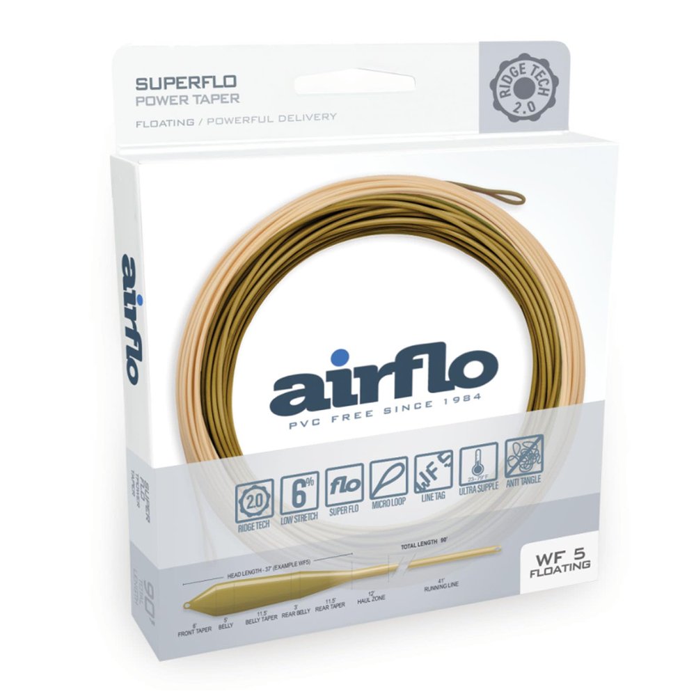 AIRFLO Ridge 2.0 SUPERFLO Power Taper WF7, Camo Green / Caddis