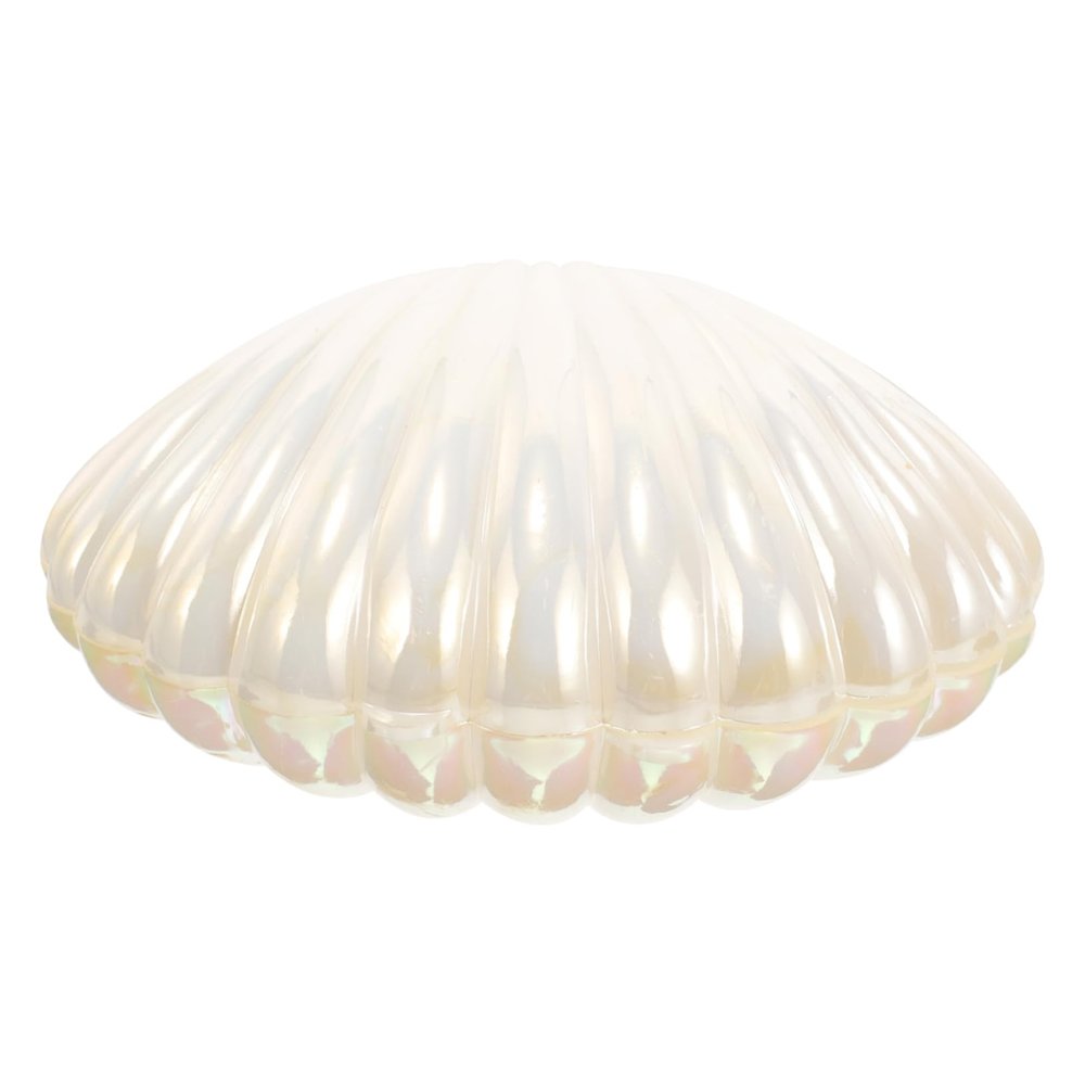 Holibanna Shell Jewelry Box - 3.35 Inch Seashell Jewelry Holder with Hinged Lid for Necklaces Bracelets Decorative Trinket Storage for Home Dorm