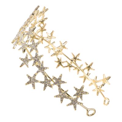 BRIGHTFUFU Wedding Rhinestone Headband for Women Lightweight Star Design Bridal Hair Accessories Elegant Headdress for Parties Photoshoots Special Occasions