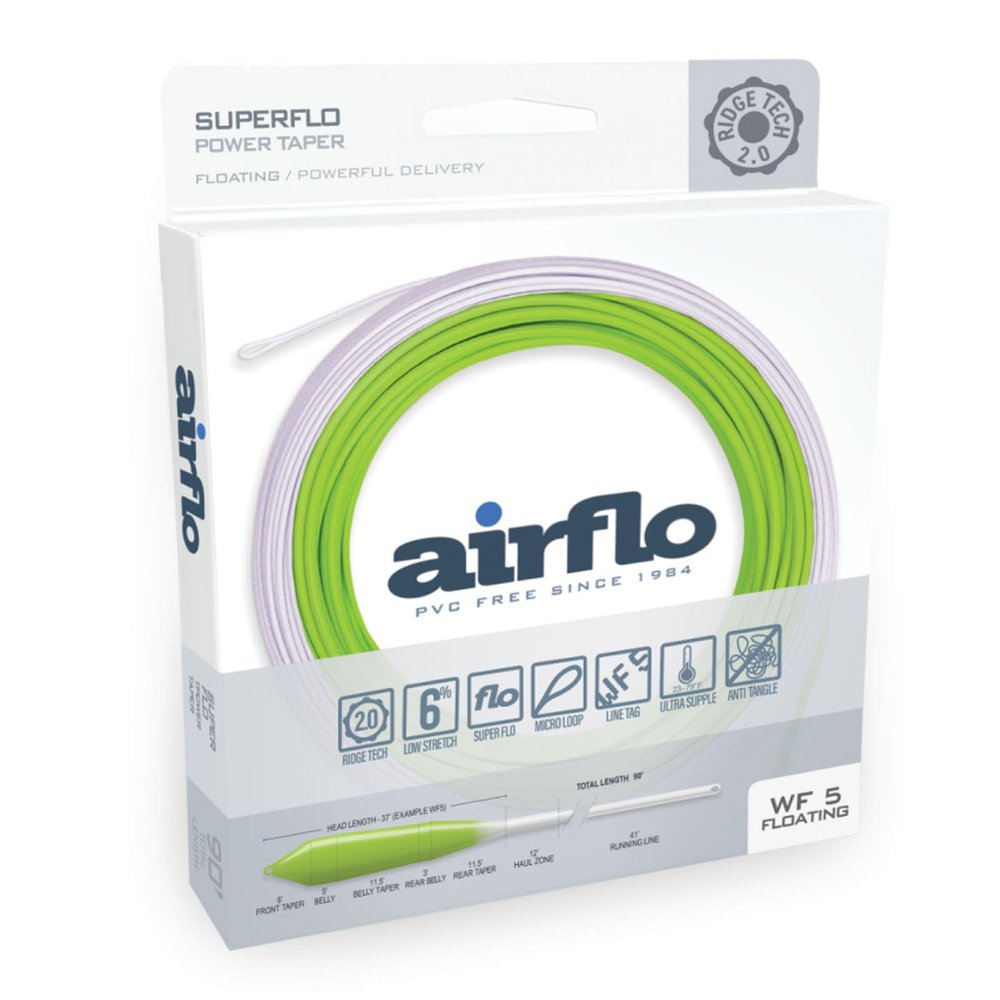 AIRFLO Ridge 2.0 SUPERFLO Power Taper WF7, Chartreuse / White