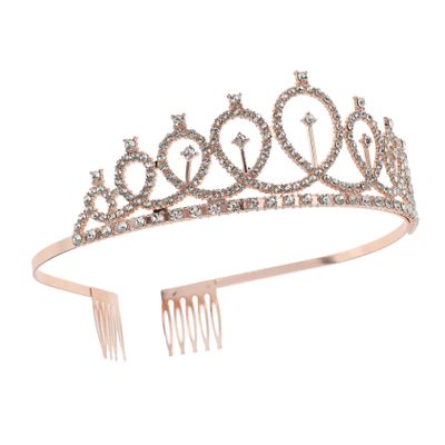 balacoo Shiny Rhinestone Bridal Crown Headdress for Weddings Elegant Decor for Bride Easy to Wear for Parties and Special Occasions Design