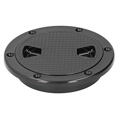 4in Boat Deck Plate Marine Accessory Black Inspection Hatch Cover with Non Slip Easy Quick Installation