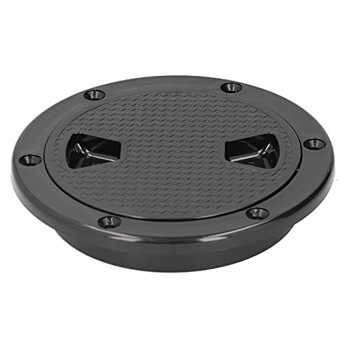 4in Boat Deck Plate Marine Accessory Black Inspection Hatch Cover with Non Slip Easy Quick Installation
