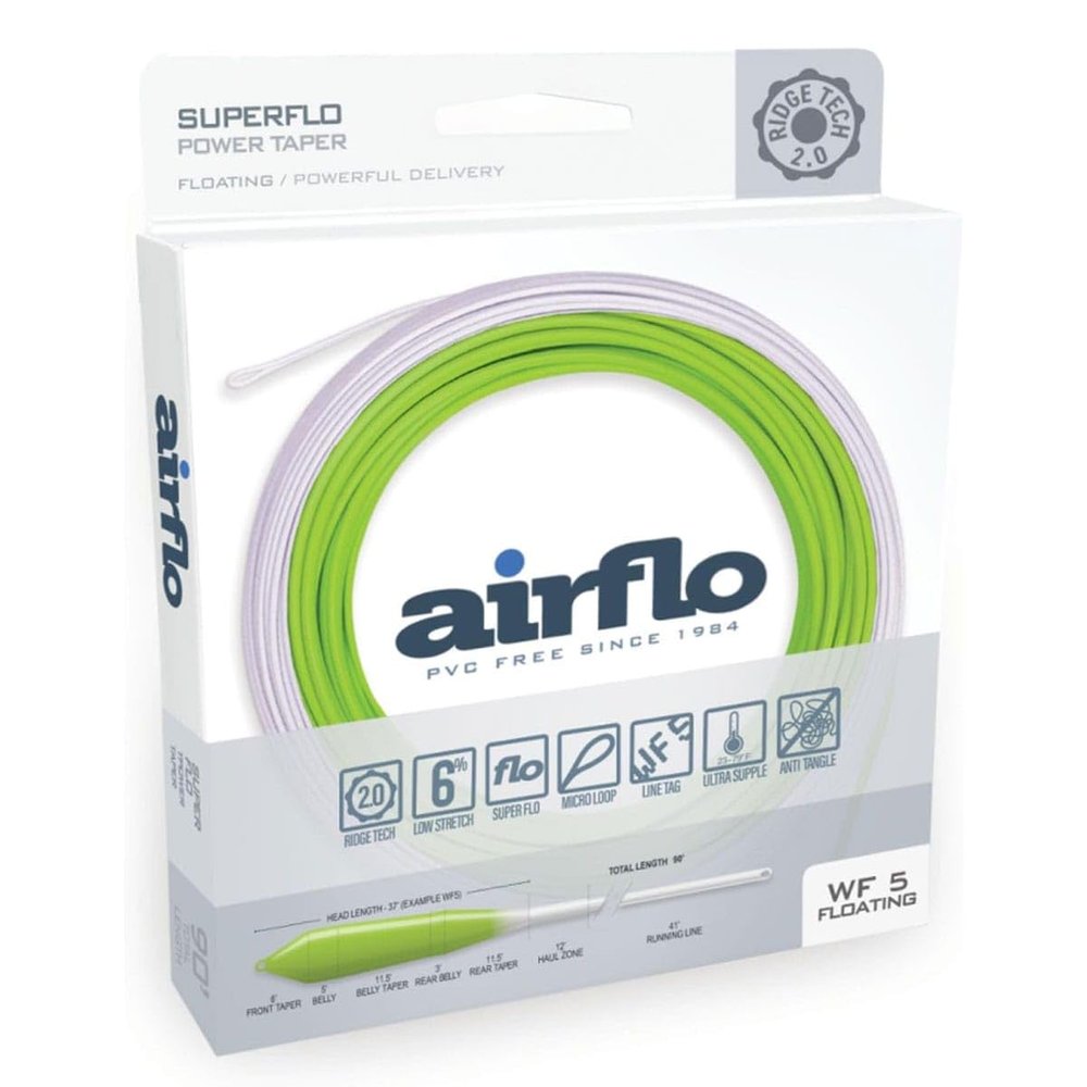 AIRFLO Ridge 2.0 SUPERFLO Power Taper WF6, Chartreuse / White
