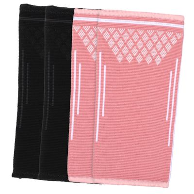 LIOOBO 2pairs Volleyball Arm Sleeves with Padding Comfortable Elastic Forearm Covers for Teens and Adults Breathable Protection for Sports Activities Pink and Black