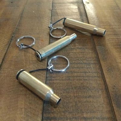 Cartridge Calls The Original 243 Solid Brass Predator Hunting and Big Game Call Lanyard (Raccoon Squaller)