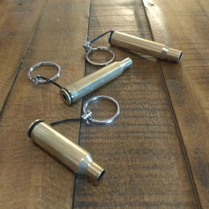 Cartridge Calls The Original 243 Solid Brass Predator Hunting and Big Game Call Lanyard (Raccoon Squaller)