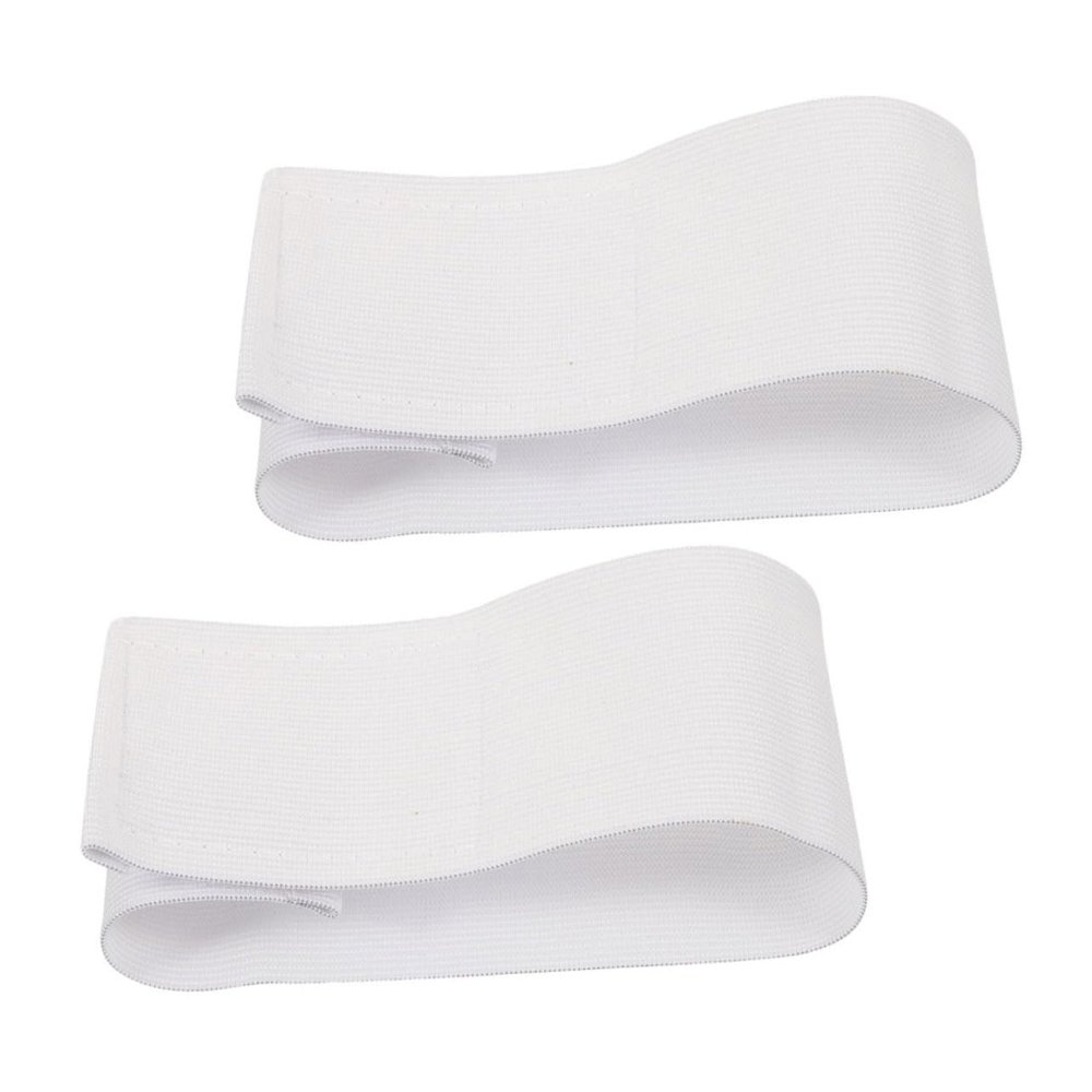 LIOOBO Blank Soccer Armbands for Adults 2-Pack White Captain Badges Sturdy for Team Sports DIY