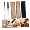 1set Portable Travel Utensil Set Stainless Steel Cutlery Kit Spoon and Chopsticks Reusable Tableware for Camping Hiking and Outdoor Activities view 2