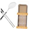1set Portable Travel Utensil Set Stainless Steel Cutlery Kit Spoon and Chopsticks Reusable Tableware for Camping Hiking and Outdoor Activities view 3