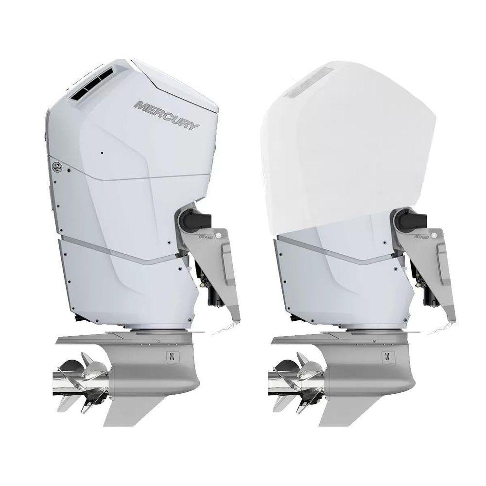 Oceansouth Custom Fit Vented Covers for Mercury Outboard Engines (White, 500HP, 600HP VERADO V12 7.6L (from 2021 up to 2024))