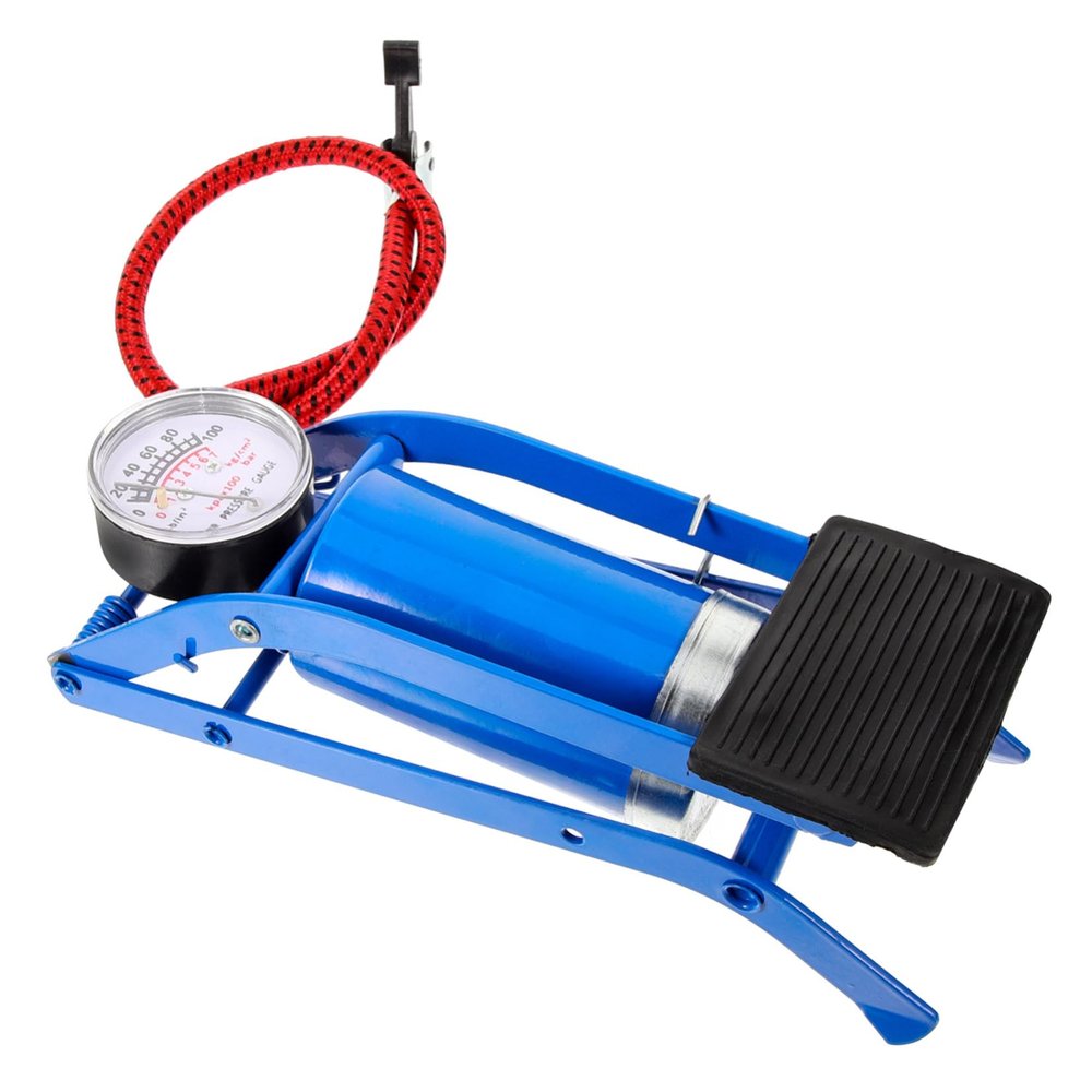 HANABASS High-Pressure Foot Pump for Bikes Cars and Balls Portable Durable Design with Pressure Gauge Lightweight Air Inflator for Easy Use Red
