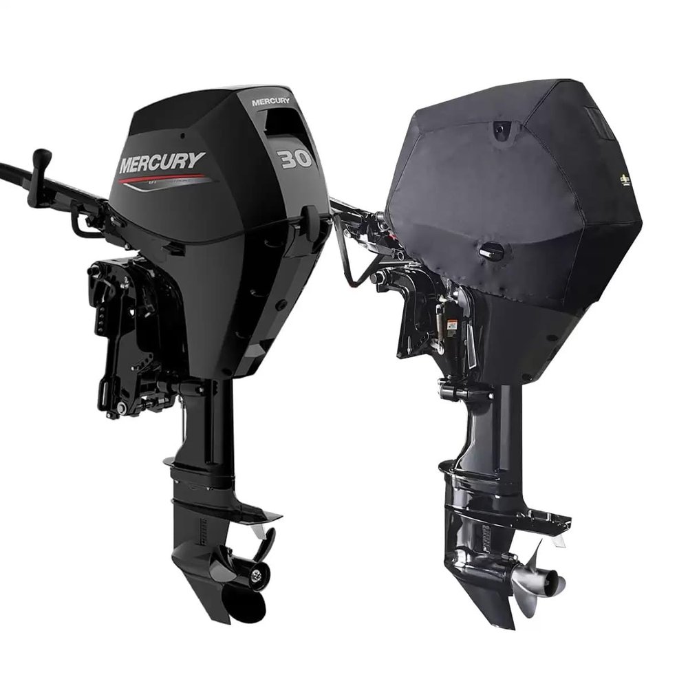 Oceansouth Custom Fit Vented Covers for Mercury Outboard Engines (Black, 25HP, 30HP 4STR 3CYL 500CC (from 2022 up to 2024))