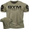 Gymish Lifestyle Gym Therapy Workout Shirts for Men, Lifting T-Shirt for Gym Workout (Military Green Branded, MED) view 1