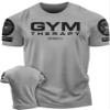 Gymish Lifestyle Gym Therapy Workout Shirts for Men, Lifting T-Shirt for Gym Workout (Grey Branded, MED) view 1