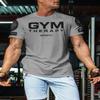 Gymish Lifestyle Gym Therapy Workout Shirts for Men, Lifting T-Shirt for Gym Workout (Grey Branded, MED) view 3