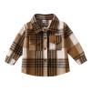 AIMAOMI Baby Boys Flannel Shirt Toddler Long Sleeve Button Down Plaid Shirt Little Boys Fall Casual (Brown, 18-24 Months) view 1