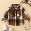 AIMAOMI Baby Boys Flannel Shirt Toddler Long Sleeve Button Down Plaid Shirt Little Boys Fall Casual (Brown, 18-24 Months) view 2