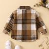 AIMAOMI Baby Boys Flannel Shirt Toddler Long Sleeve Button Down Plaid Shirt Little Boys Fall Casual (Brown, 18-24 Months) view 3