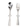 Zerodeko 2piece Stainless Steel Spoon and Fork Set with Hollow Heart-shaped Handle for Gifts Travel and Picnics Elegant Cutlery for Couples and Special Occasions view 1