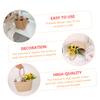 CHILDWEET Cotton Linen Woven Baskets Hand Woven Flower Basket Present Storage for Purse Khaki view 3